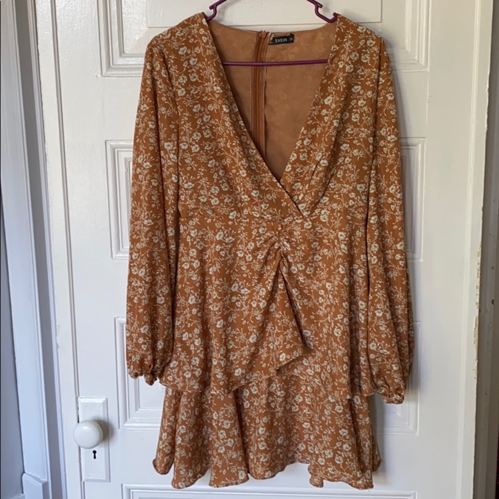 Terra cotta colored flowy dress